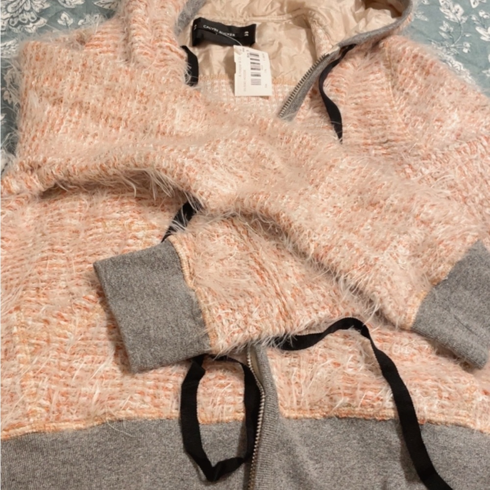 Chic Cozy Calvin Rucker Women's Sweater - Pink and Gray
